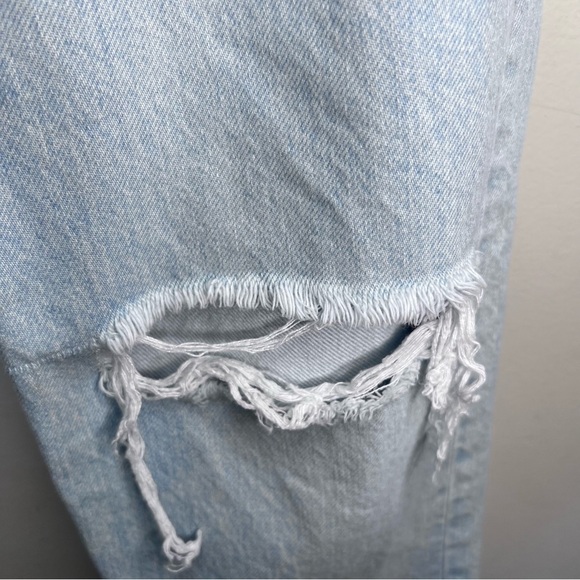 Boyish The Tommy Distressed High Rise Straight Leg Raw Hem Jeans Size 28 - Picture 5 of 16